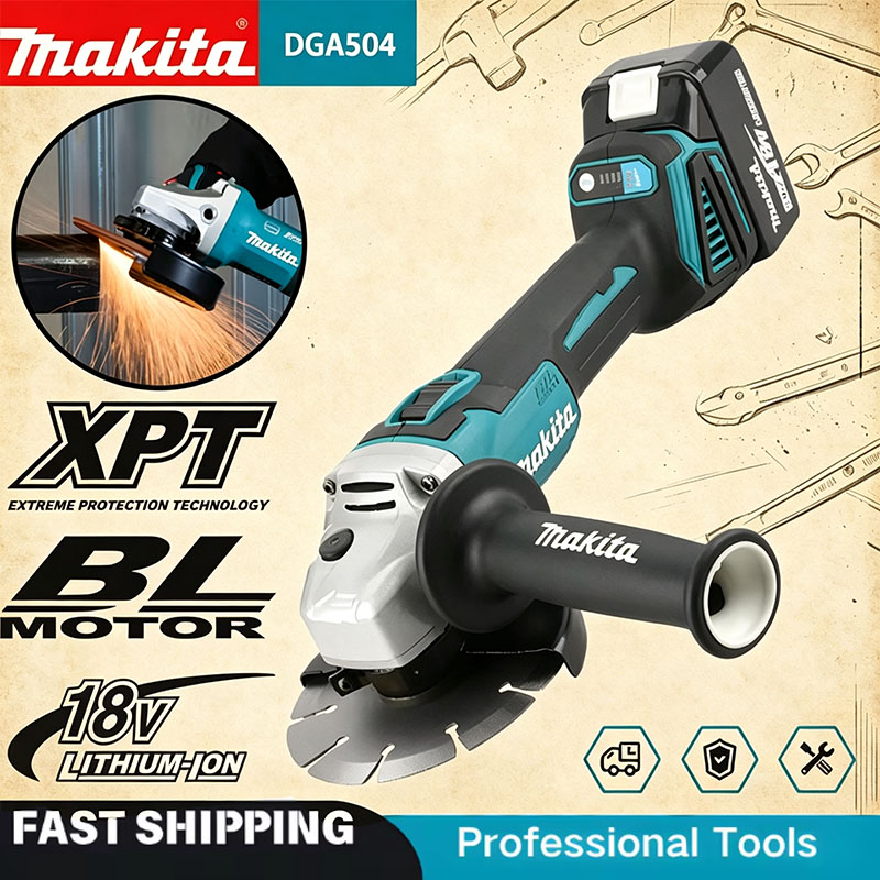 Brushless Angle Grinder Battery Powered - Makita DGA504 18V 6.0Ah 125mm Brushless