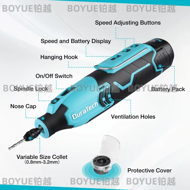 Cordless Rotary Tool Kit Accessories - 12V Cordless Rotary Tool 5000-35000RPM 7