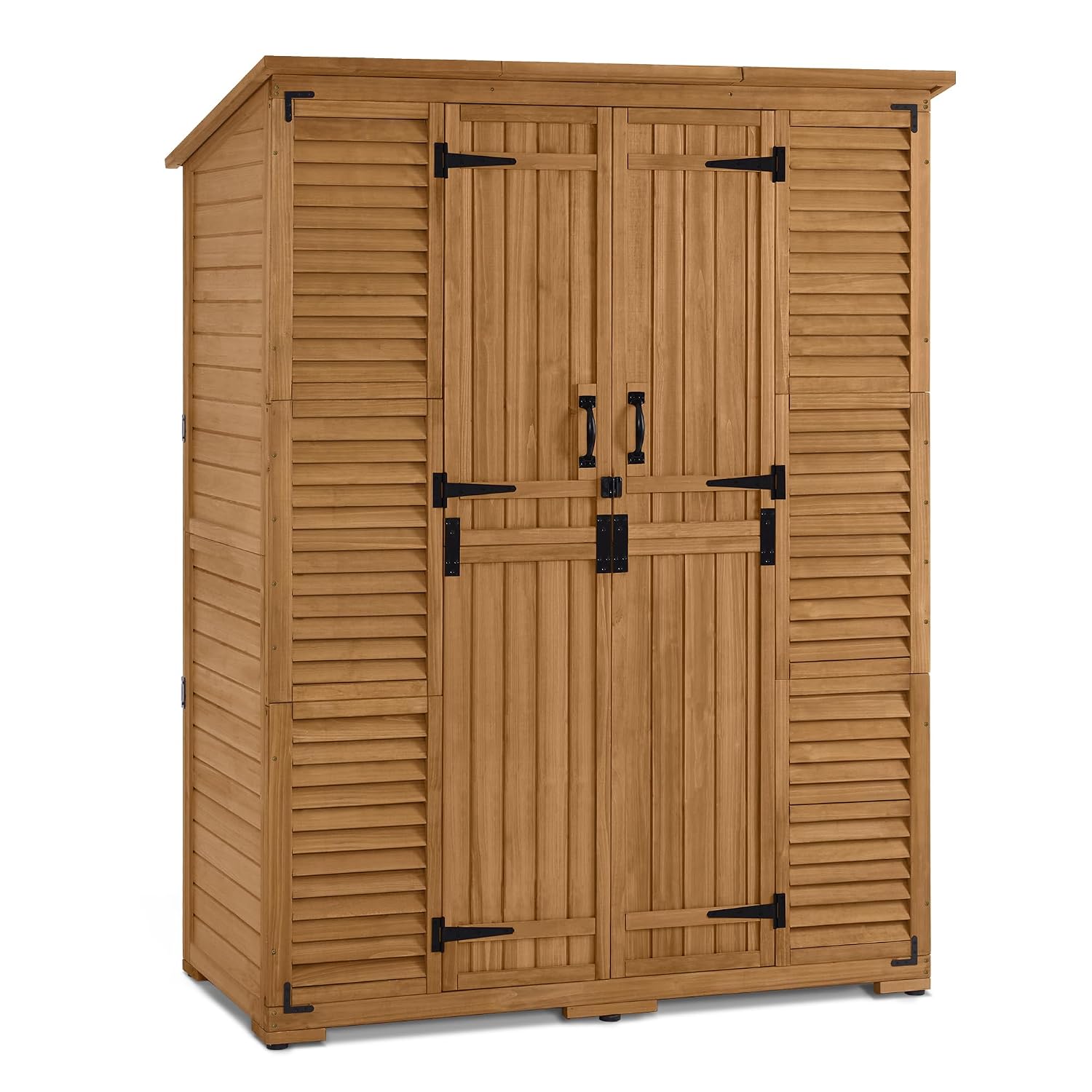 Garden Tools - Outdoor Storage Cabinet with Shelves, Wooden