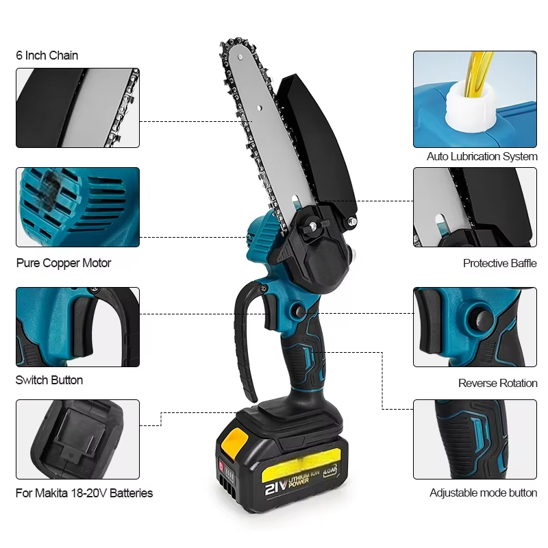 1700RPM 6 Inch Mini Li-Ion Ele - Mini Electric Chainsaw 6 Inch ulasan dan harga