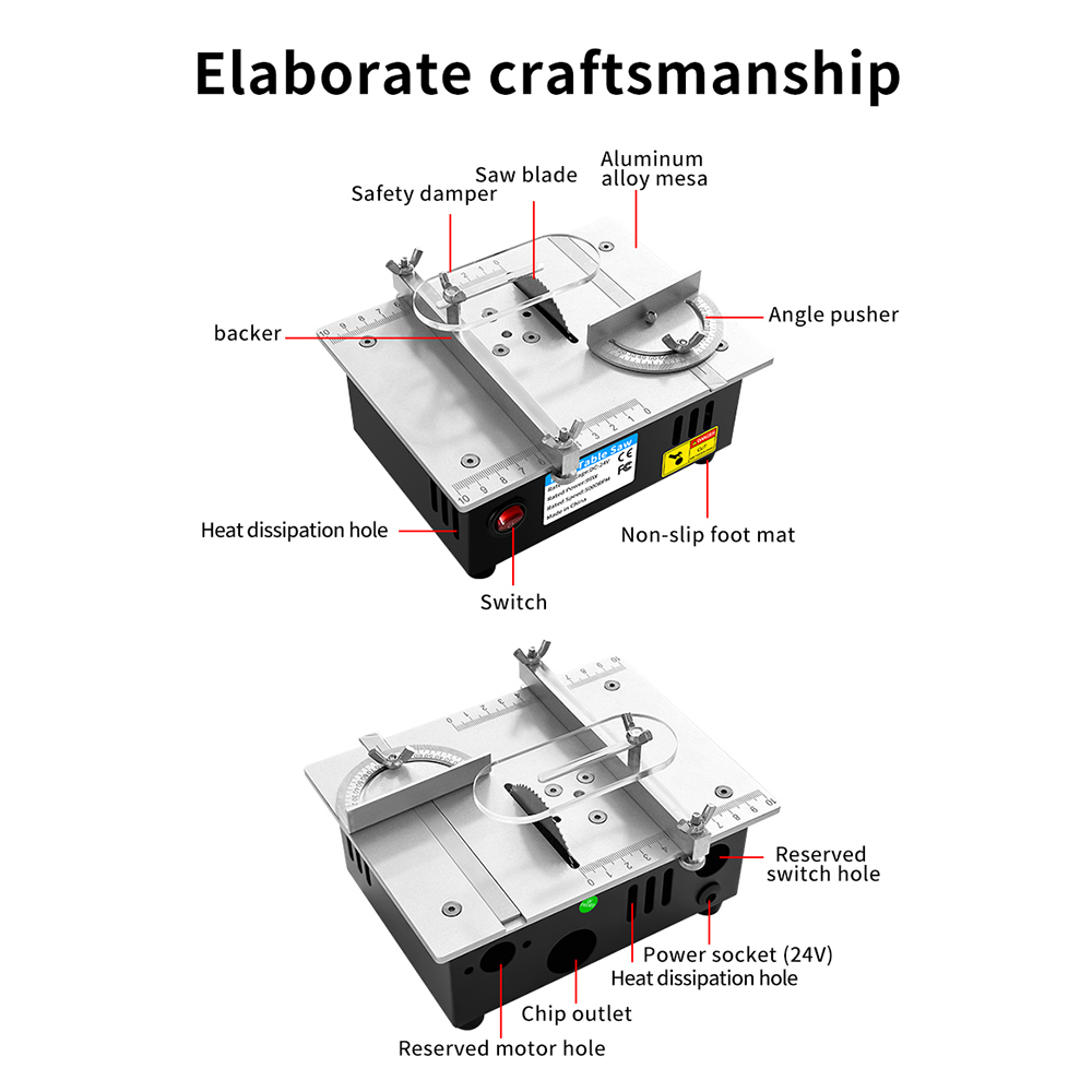 DC24V Household Miniature Wood - Mini Table Saw For Woodworking ulasan dan harga
