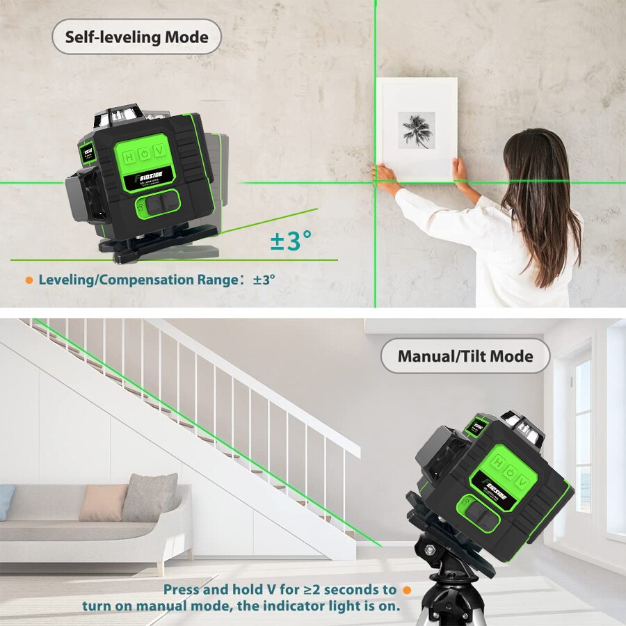 FEIDSIDE 16/12 Lines 4D/3D Las - Laser Level 16 Lines 4D Green ulasan dan harga