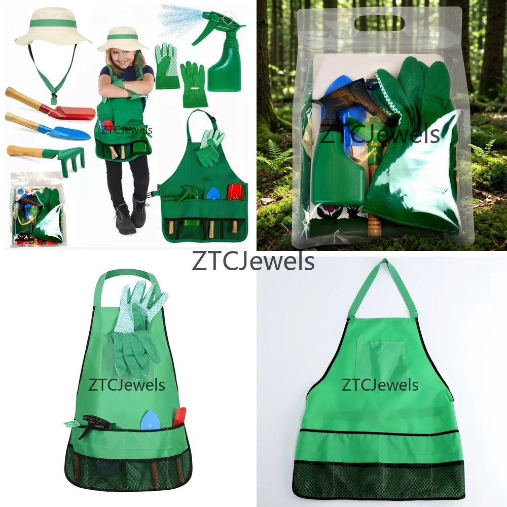 Kids Garden Apron Tool Set wit - Garden Tools ulasan dan harga