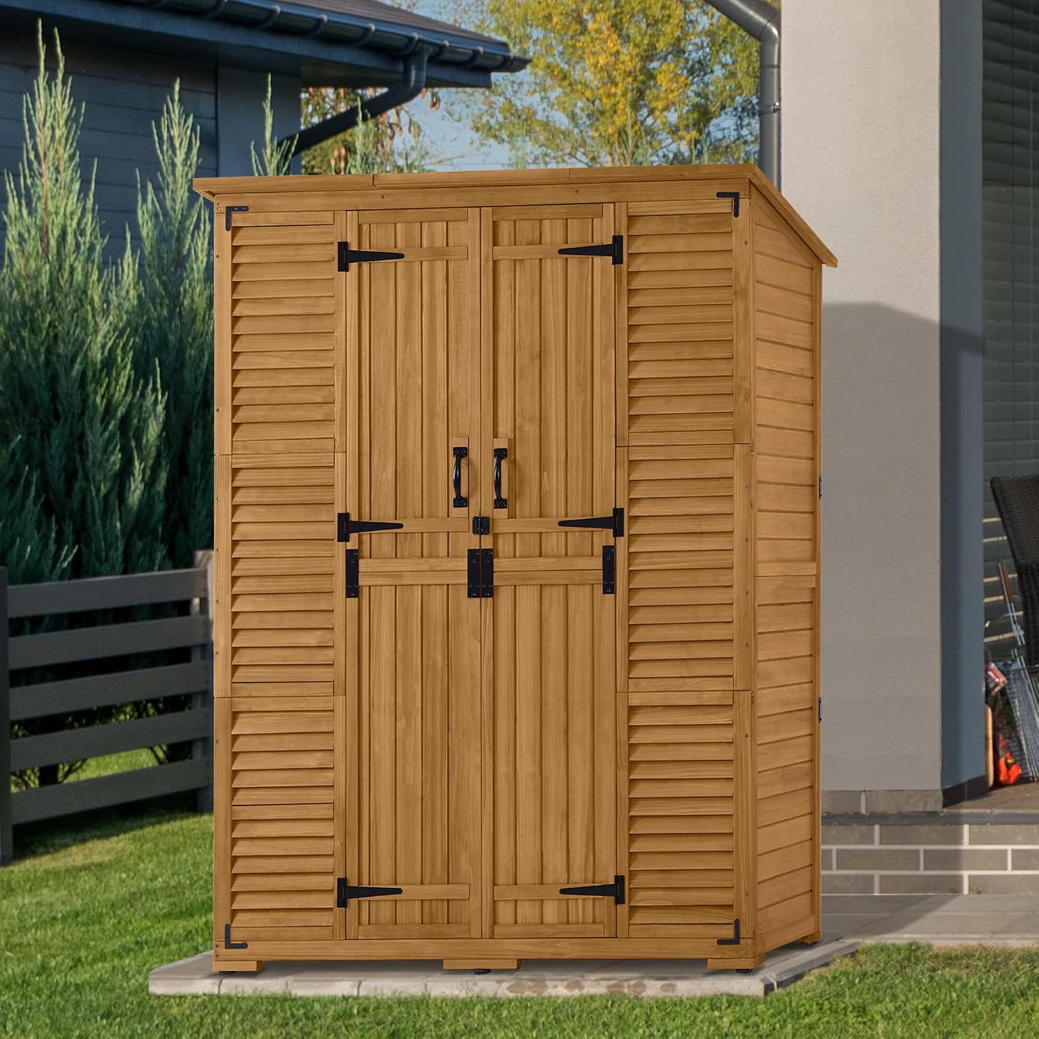 Outdoor Storage Cabinet with S - Garden Tools ulasan dan harga