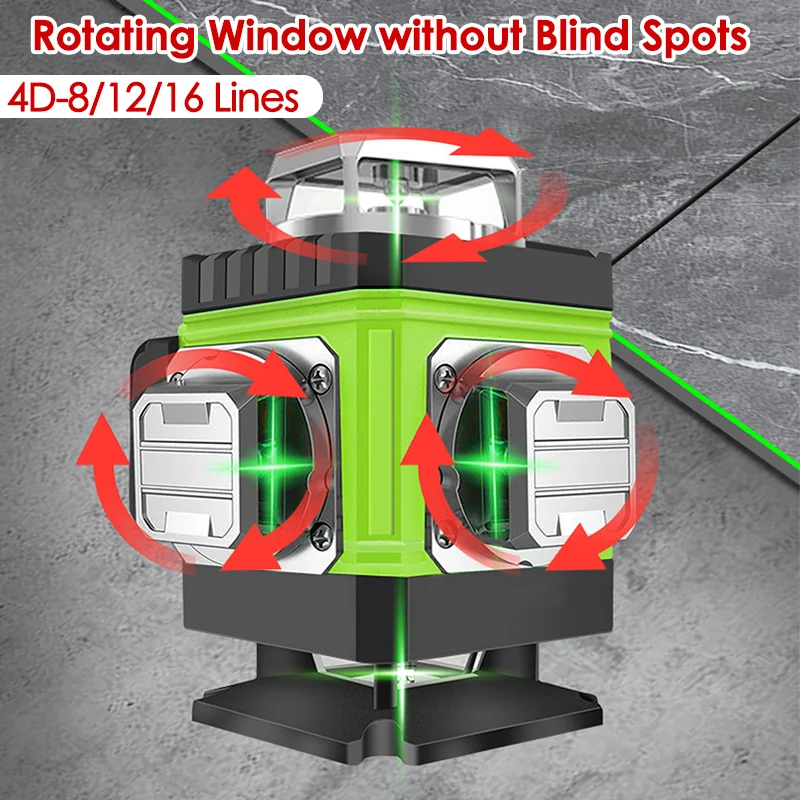 8/12/16 Lines Laser Level 4D G - Laser Level 16 Lines 4D Green ulasan dan harga