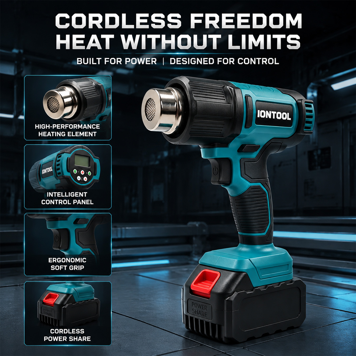 IONTOOL 550℃ Adjustable Temper - Cordless Heat Gun For Shrink Tubing ulasan dan harga