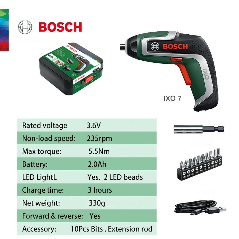 Bosch IXO7 Multi-Function Powe - Electric Screwdriver Rechargeable Usb ulasan dan harga