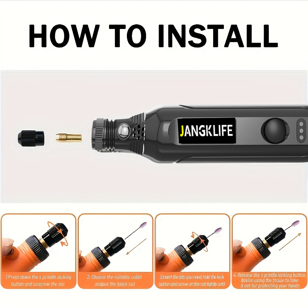 JANGKLIFE USB Cordless Rotary  - Cordless Rotary Tool Kit Accessories ulasan dan harga
