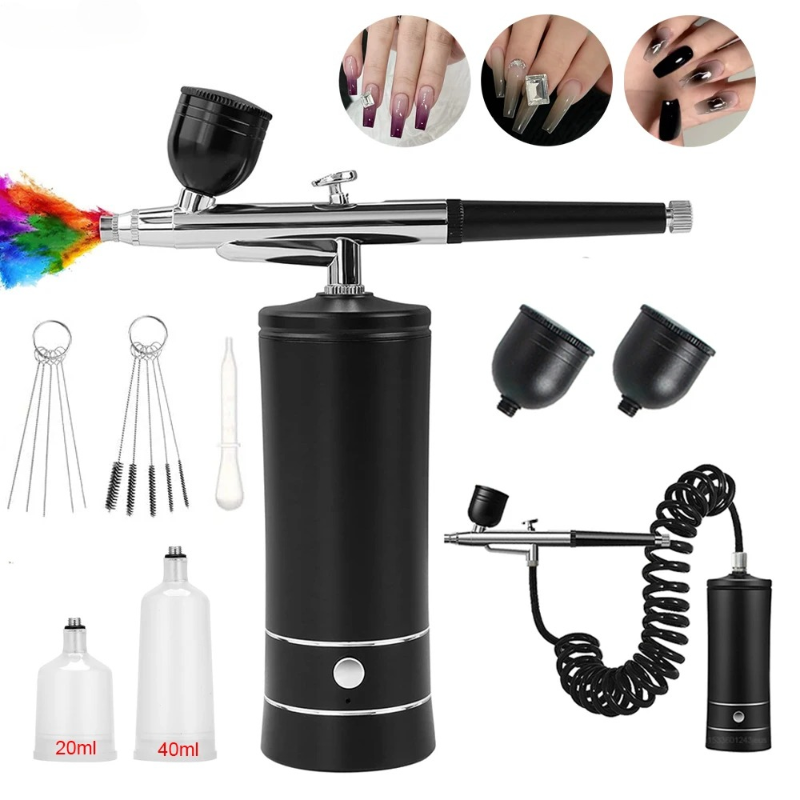 Airbrush Nail Art Painting Kit - Airbrush Kit With Mini Compressor ulasan dan harga