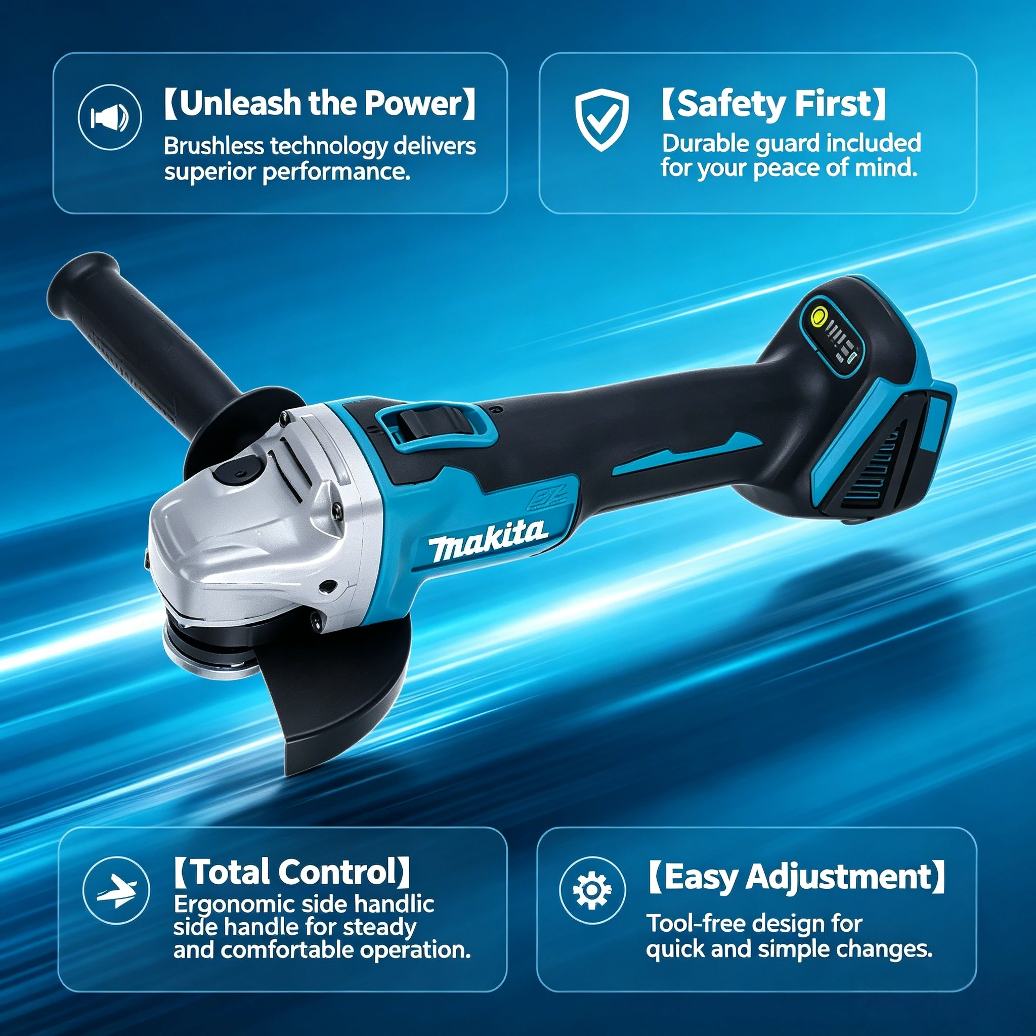 Makita DGA504 Brushless Angle  - Brushless Angle Grinder Battery Powered ulasan dan harga