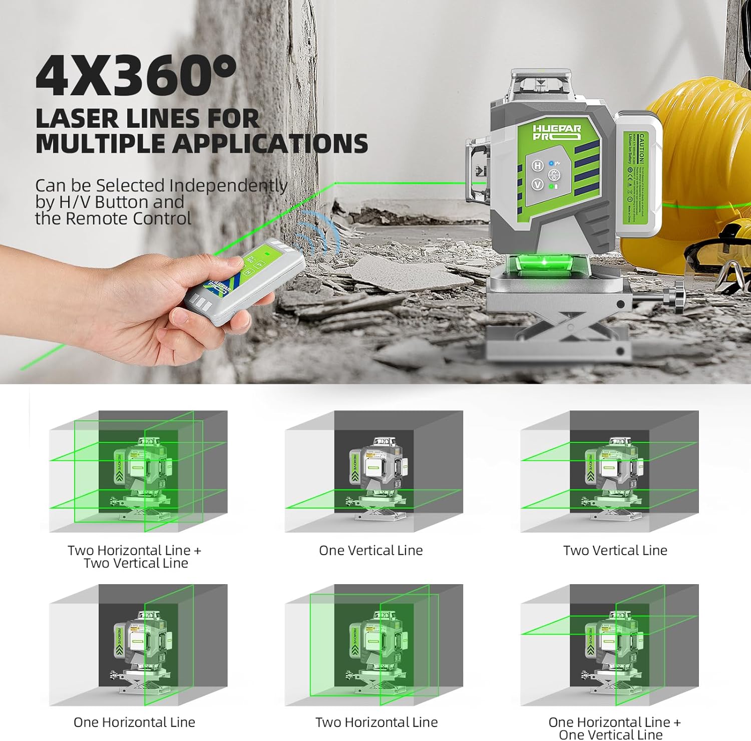 Huepar Professional 4D Cross L - Laser Level 16 Lines 4D Green ulasan dan harga