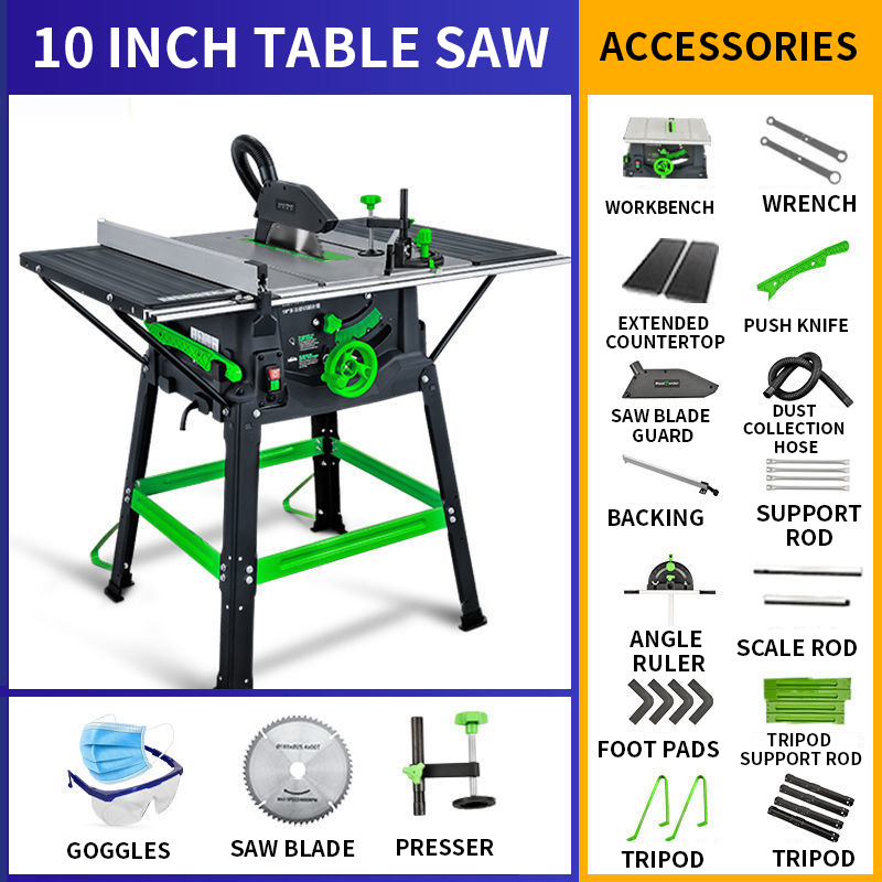 10 inches Table Saw 1800W High - Mini Table Saw For Woodworking ulasan dan harga