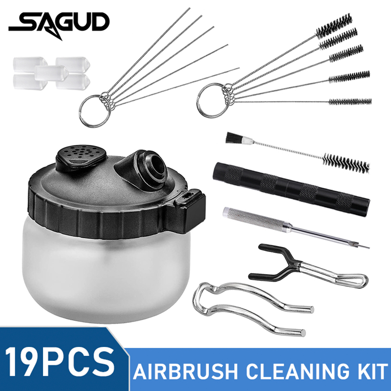 SAGUD 19PCS Airbrush Cleaning  - Airbrush Kit With Mini Compressor ulasan dan harga