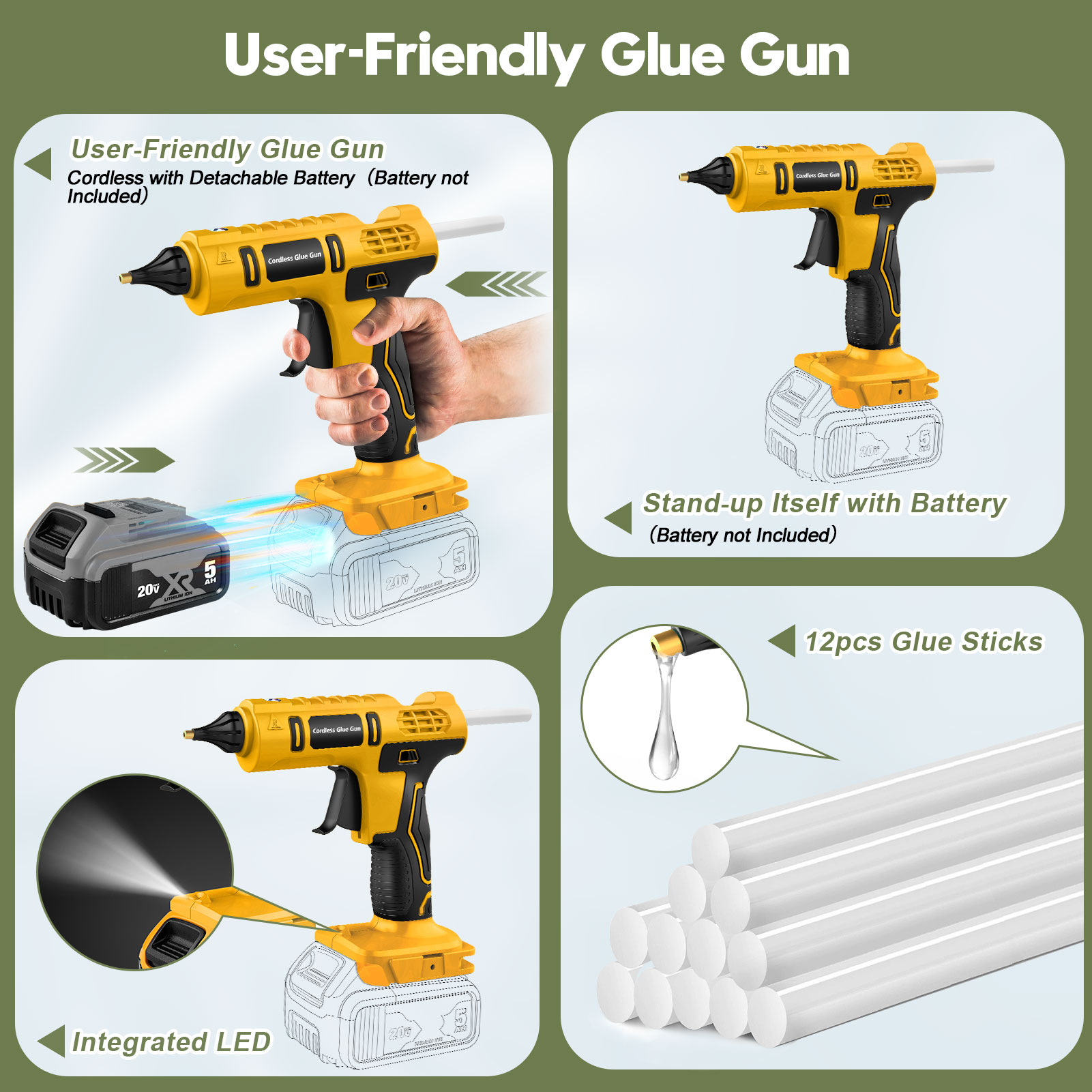 100W Cordless Hot Glue Gun for - Hot Melt Glue Gun Cordless ulasan dan harga