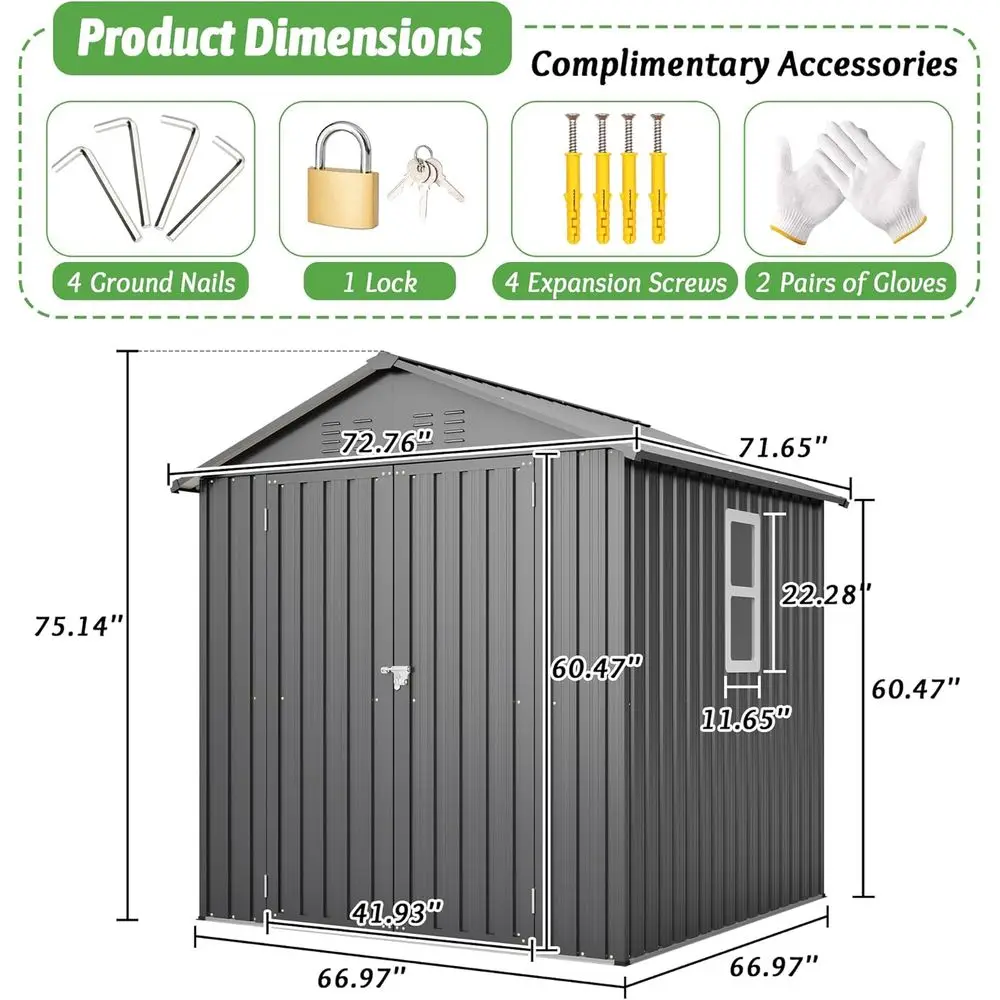 6x6 Galvanized Steel Outdoor S - Garden Tools ulasan dan harga