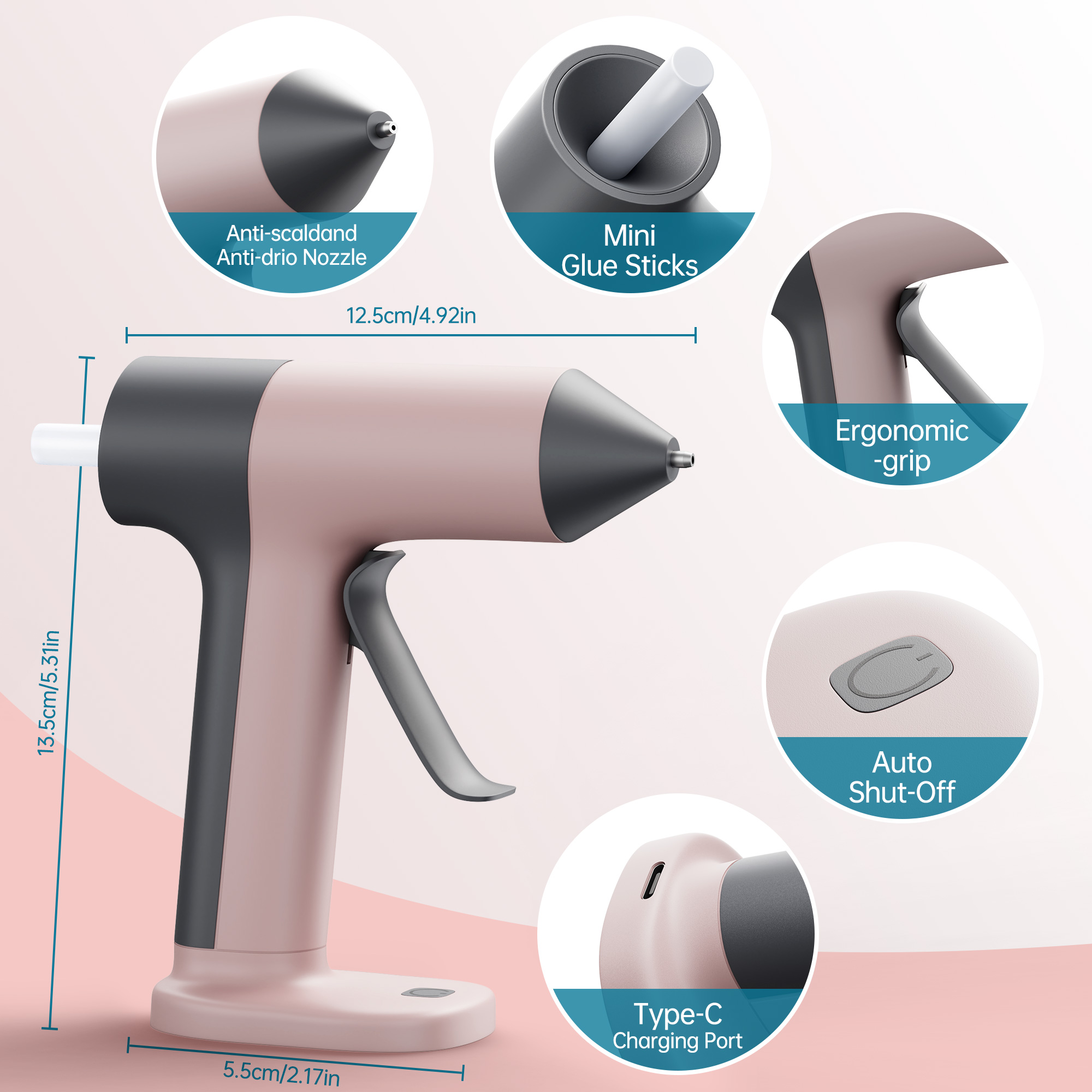 15W Wireless Hot Glue Gun With - Hot Melt Glue Gun Cordless ulasan dan harga