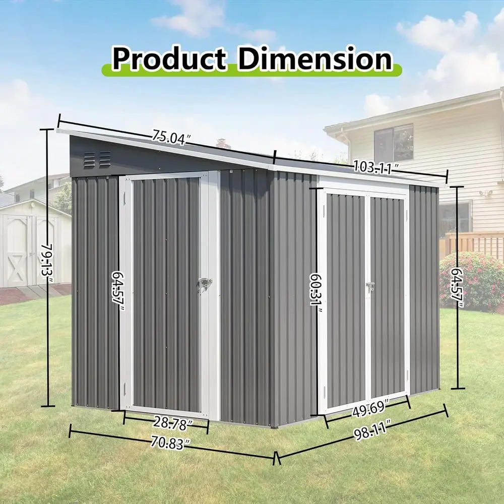 8ft x 6ft Outdoor Metal Storag - Garden Tools ulasan dan harga